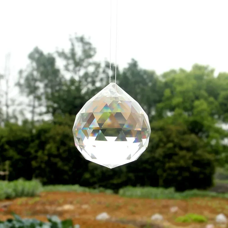 Crystal Faceted Ball Prism Suncatcher Chandelier Parts Hanging Pendant crystals sun catcher Home Wedding Decor Ornament Craft