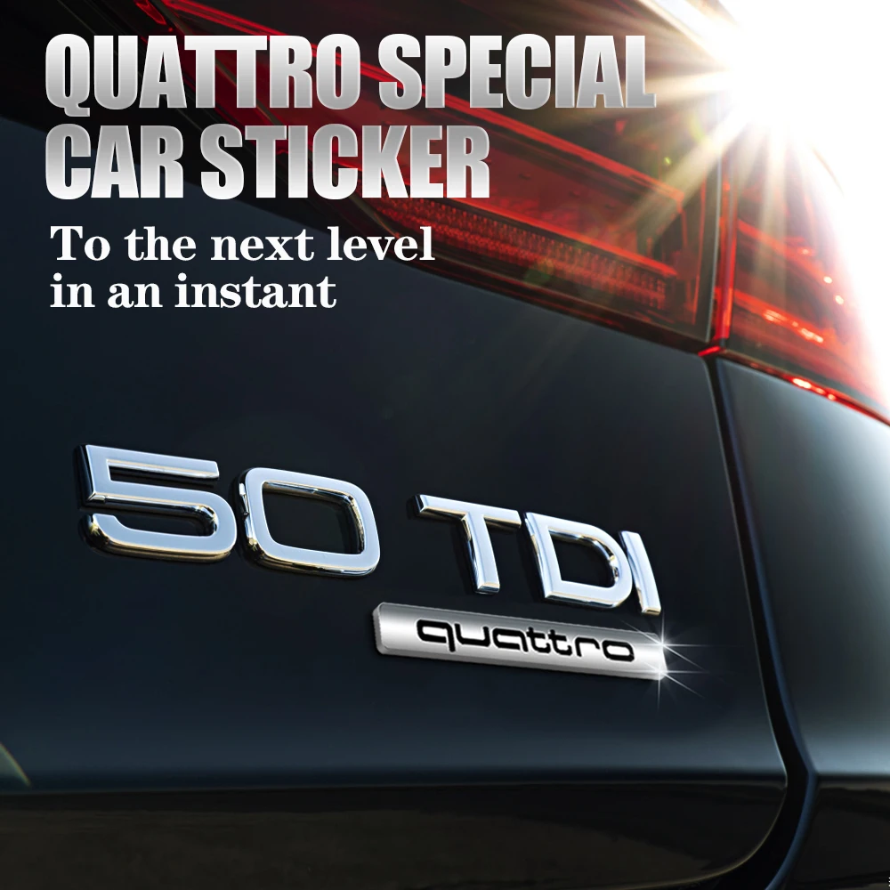 Emblema 3D in ABS Cromato Quattro, Accessori Auto, Tappo Valvola per Audi A1 A2 B3 A4 S5 B6 A7 R8 Q2 Q3 Q7 Q5 Quattro 8V 8L RS S1 S2 - immagine 4