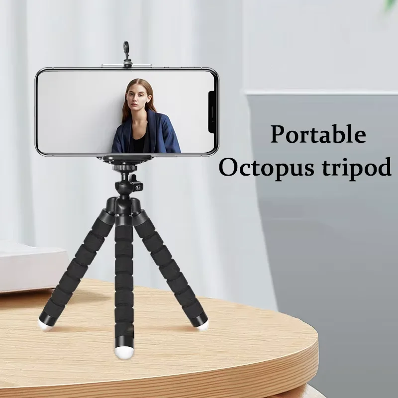 Sponge Octopus Tripod Universal Lazy Mobile Phone Holder Portable Camera Tripod plus Mobile Phone Clip