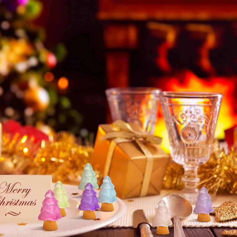 Luminous Figurine Miniature Noctilucent Christmas Tree Micro Landscape Ornaments for Home Decorations Tabletop