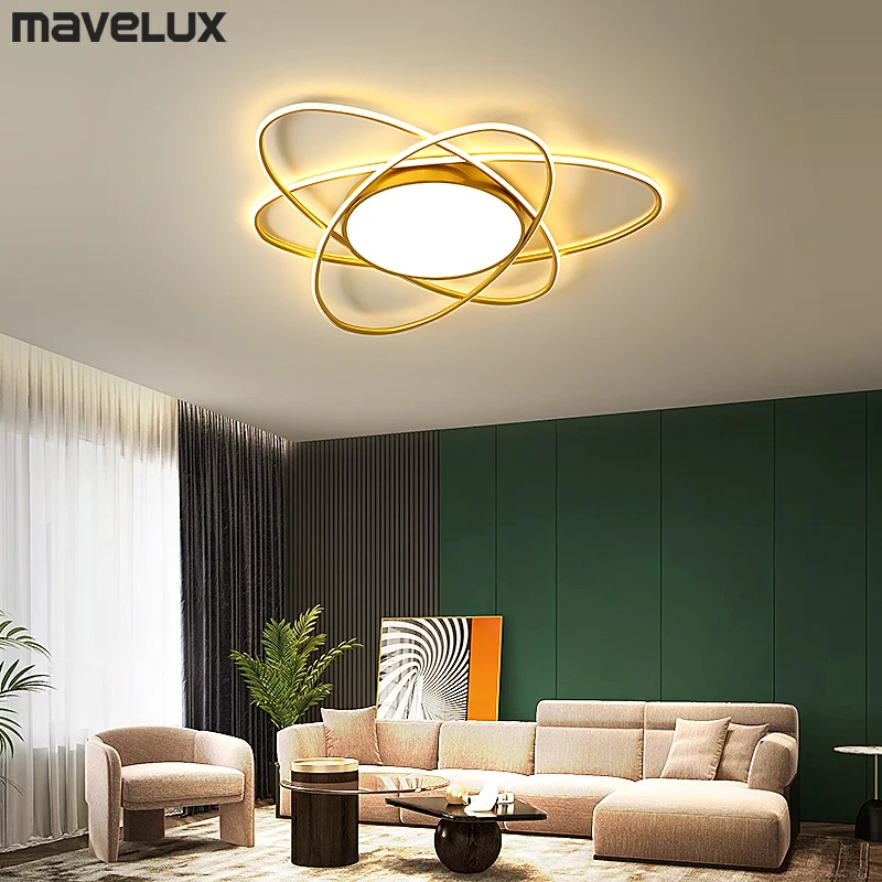 

Modern LED Chandeliers Lighting For Living Room Bedroom Study Indoor Lights Black Gold Home Decorative Lamps Fixture