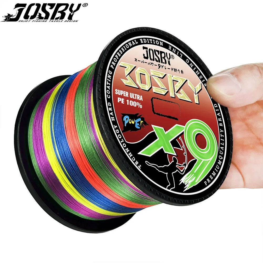 

JOSBY Multifilament PE Braided Fishing Line 9 Strands Multicolour Green Wire 500M 300M 1000M 100M Japanese Seawater Smooth Pesca