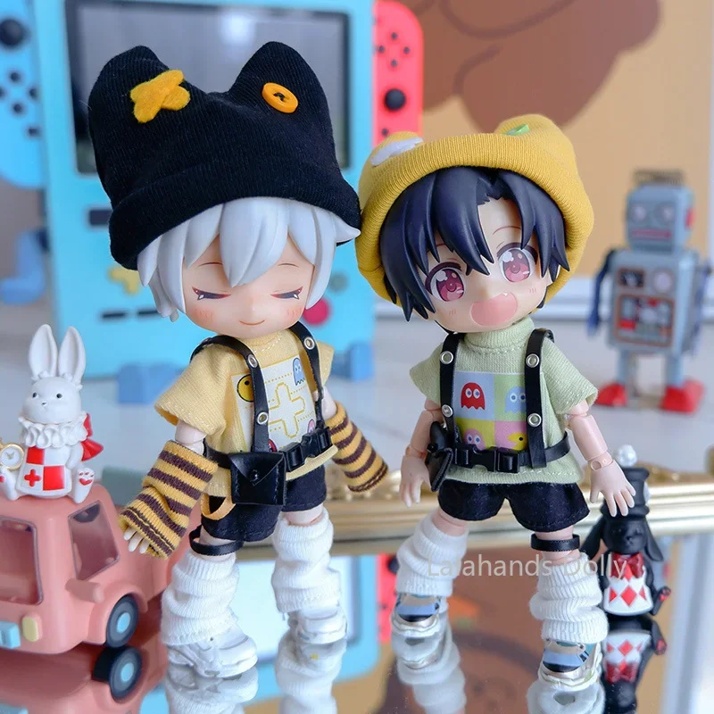 

6pcs/set OB11，1/12BJD Doll Anime Lovely Clothes Cosplay Doll Costume Summer Aumtum Fashion Leisure Doll Clothes