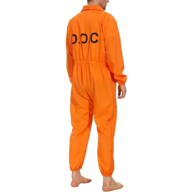 Celvibe Costume De Prisonnier Adulte Orange Pour Homme Et Femme - Costume De Prisonnier Avec Accessoires Réalistes - Costume De Prisonnier Pour Halloween, Cosplay, Fête à Thème (style Orange 3, Taille
