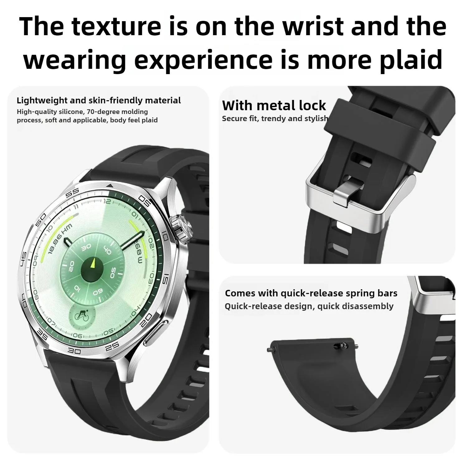 Official 22mm Silicone Sports Watch Strap - Enhanced Comfort and Style