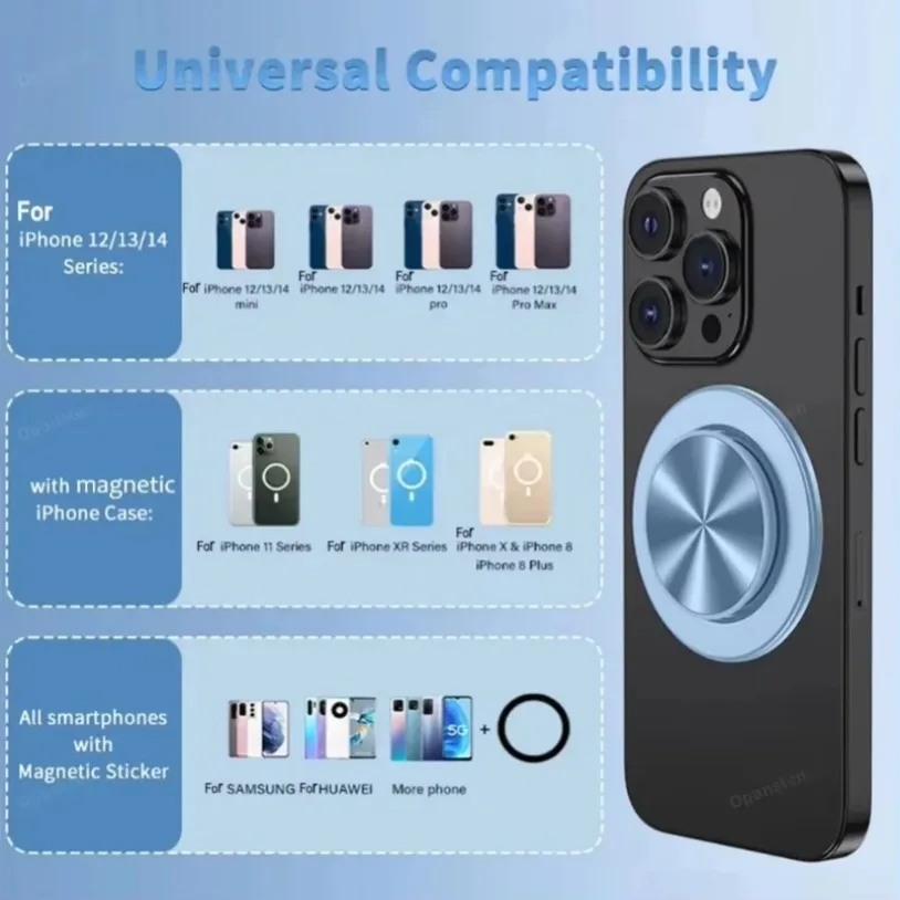 52 Magnet Magnetic Folding Mobile Phone Grip Holder Socket Pocket For Magnetic iPhone Samsung Safe Ring Finger Expanding Stand