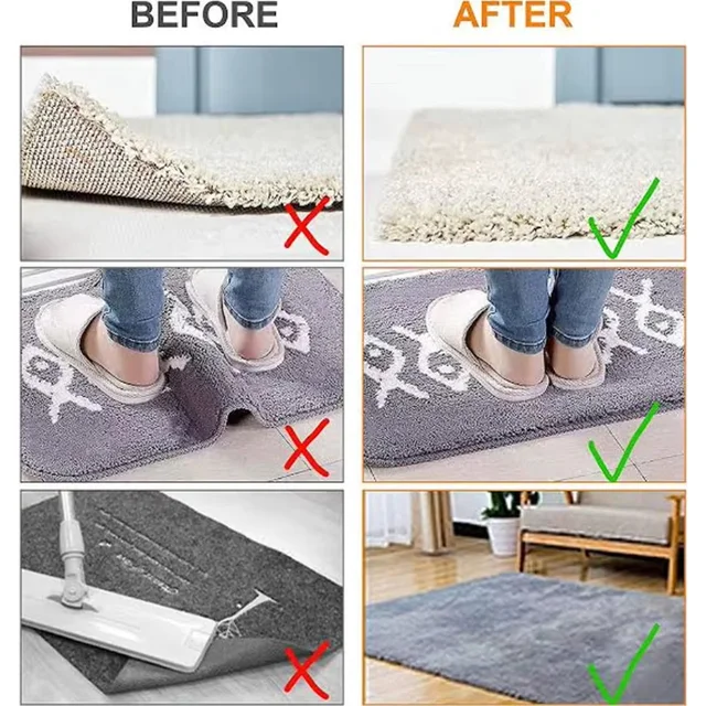 Carpet Non-slip Sticker Reusable Washable Anti Curling Carpet Patch Fixed Stickers Floor Rug Mat Tape Gripper Corner Pad Patches 5