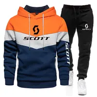 Ensemble de survêtement pour homme automne-hiver, sweat-shirt à capuche + pantalon de jogging à poignets élastiques, tenue de sport décontractée pour la course à pied et la salle de sport 5