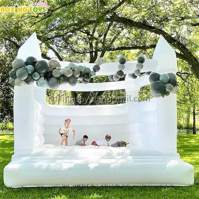 10FT/13FT/16FT Commercial White Wedding Inflatable Bounce House Combo Party Jumpping Bounce Castle With Blower For Kids Adults 1