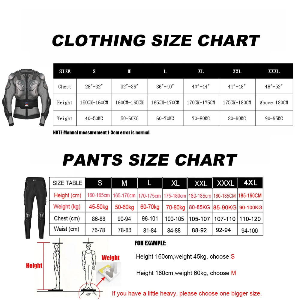 PRO-BIKE Motorcycle Jacket Body Armor Adults Moto Chest Back Protector Racing Body Motocross Motorbike Protective Equipment Gear