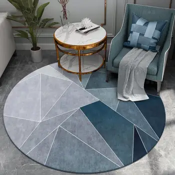 Round Crystal Velvet Carpet Soundproof & dirty-resistant Rugs Office Computer Swivel Chair Rocking Table Bench Study Bedroom Mat 2
