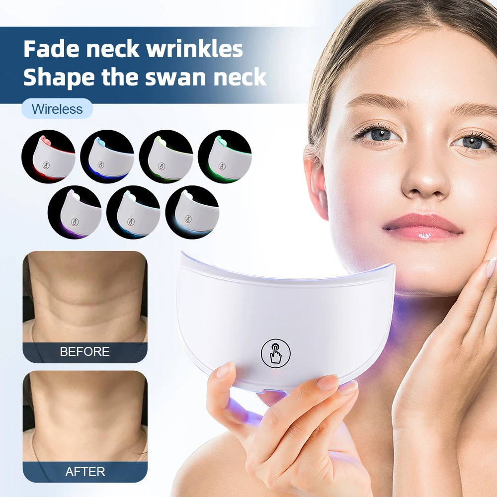 7 Colors Led Facial Mask With Neck Red Light Therapy Mask For Skin Tightening Lifting Anti-aging Bio-Light Beauty Whitening Home 5