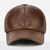 2025 New Style Men Cowhide Hat Winter Warm Outdoor Protect Ear Real Leather Adjustable Baseball Cap Men Real Cowhide Leather Cap 2