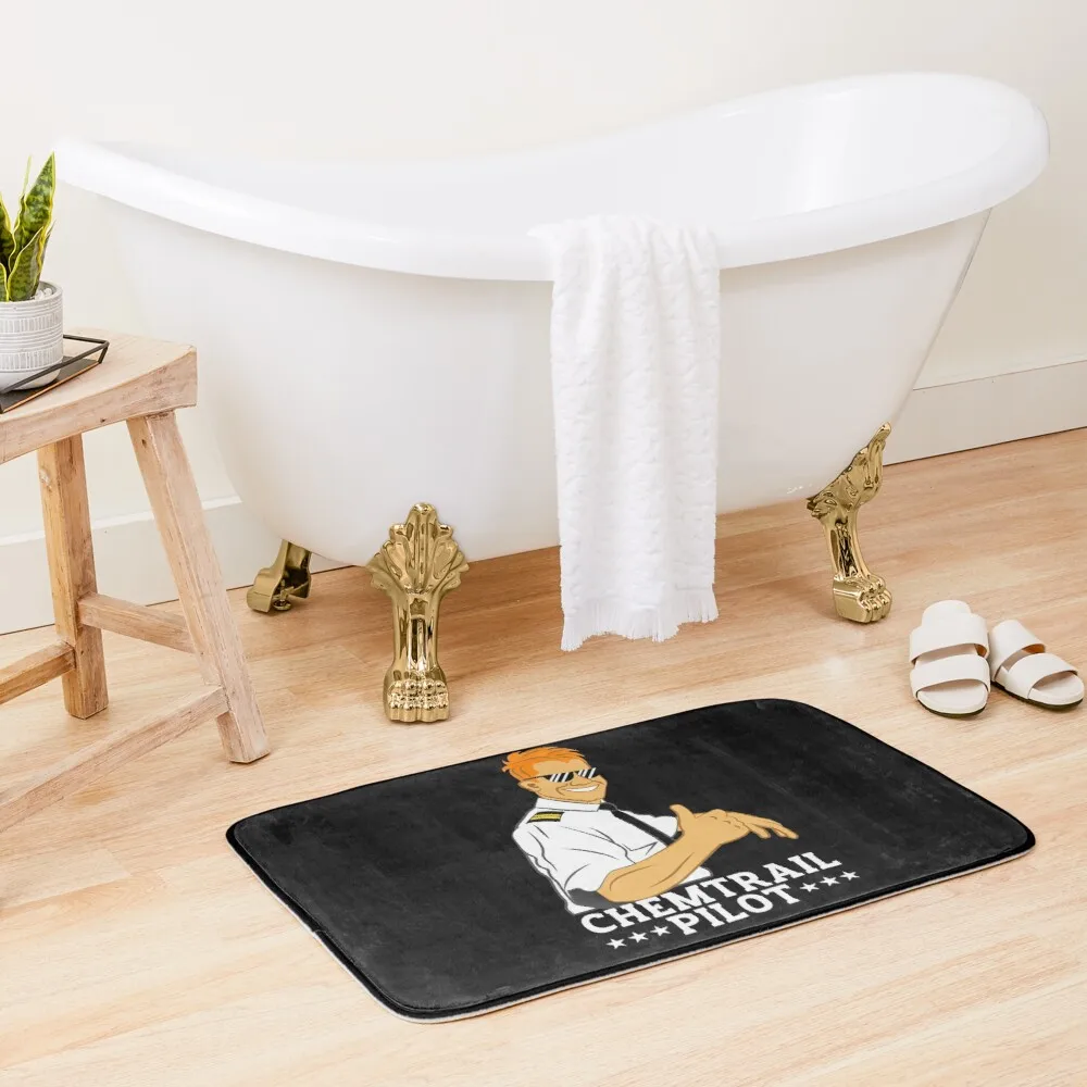 

Chemtrail Pilot Funny NWO costume conspiracy Bath Mat Bath Tub Accessories Bathtub Mat Anti Slip