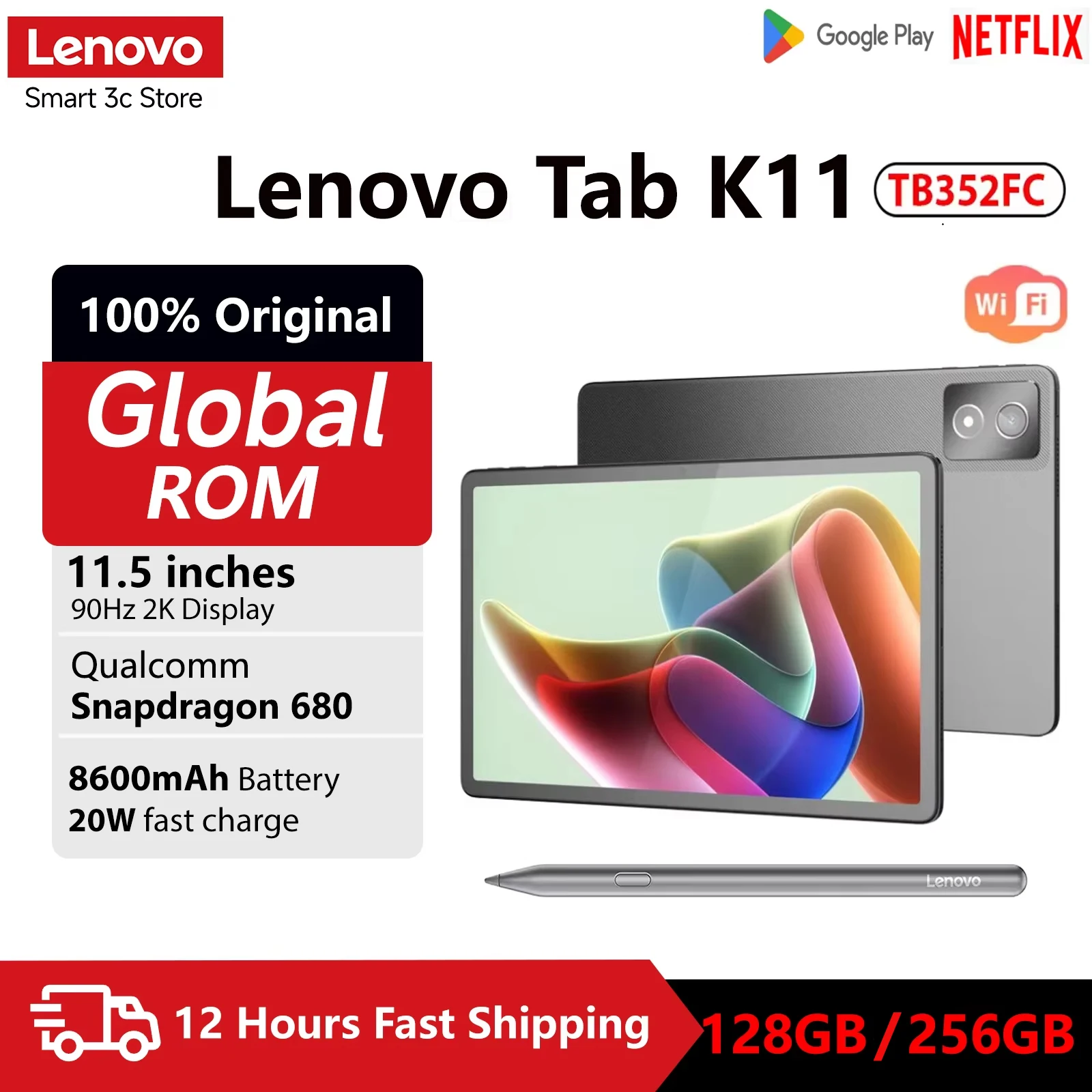 Global Firmware Lenovo K11/Plus Tablet WIFI 11.5” Snapdragon 680 processor  8+256G /6+128 GPS 8600mAh Android14 - AliExpress