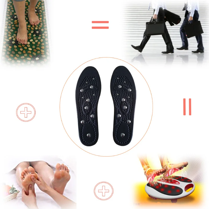 2Pcs Magnetic Therapy Massage Insoles for Feet Unisex Weight Loss Promote Blood Circulation Foot Magnet Health Care Shoe Pads