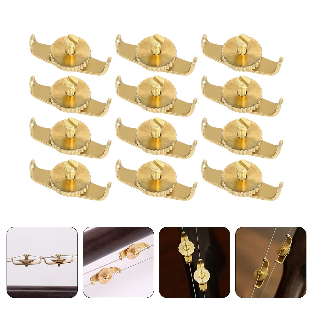 

12pcs Copper Erhu Fine Tuners String Adjusters Erhu Adjustment Tools (Golden)