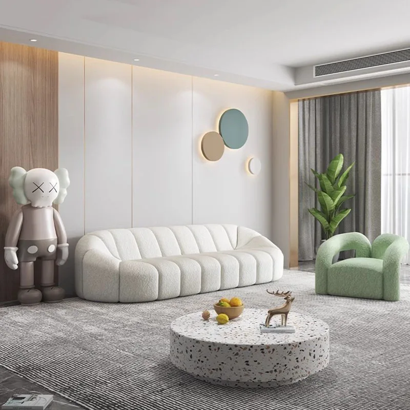 

White Italiano Xxl Sofa Recliner Plus Size Foam Sponge Designer Couch Unusual Straight Full Body Factory Canape Salon Furniture
