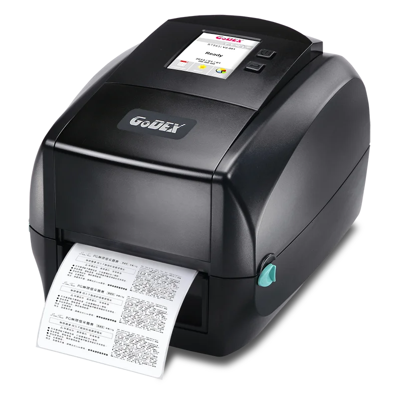 

Godex RT863i 600dpi Thermal Transfer & Direct Thermal superior printing quality on Desktop Label Barcode Printer