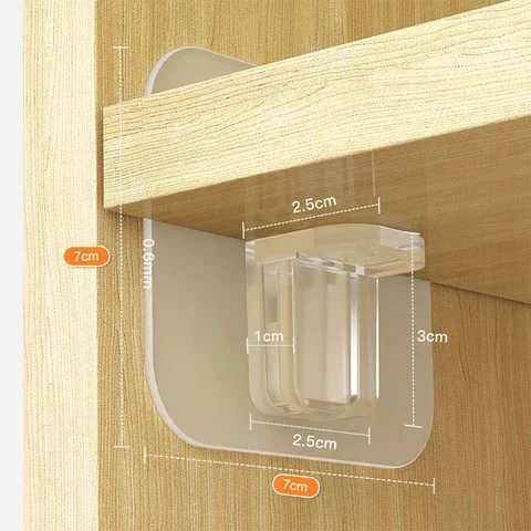

Punch Free Self Adhesive Lengthen Shelf Support Pegs Closet Cabinet Rack Wall Hanger for Kitchen Bathroom Wardrobe Shelf