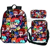 3pcs Friday Night Funkin Backpack with Crossbody Bag Cartoon Pen Case Kawaii Girls Boys Children Rucksack Kids Teenagers Bag 4