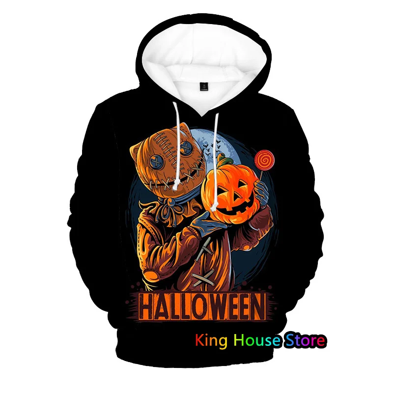 Autumn Men's Hoodie Fashion Horror Halloween 3D Printed Hooded Sweatshirt Oversized  Sportwear Male Trend Pullover Clothes Top
