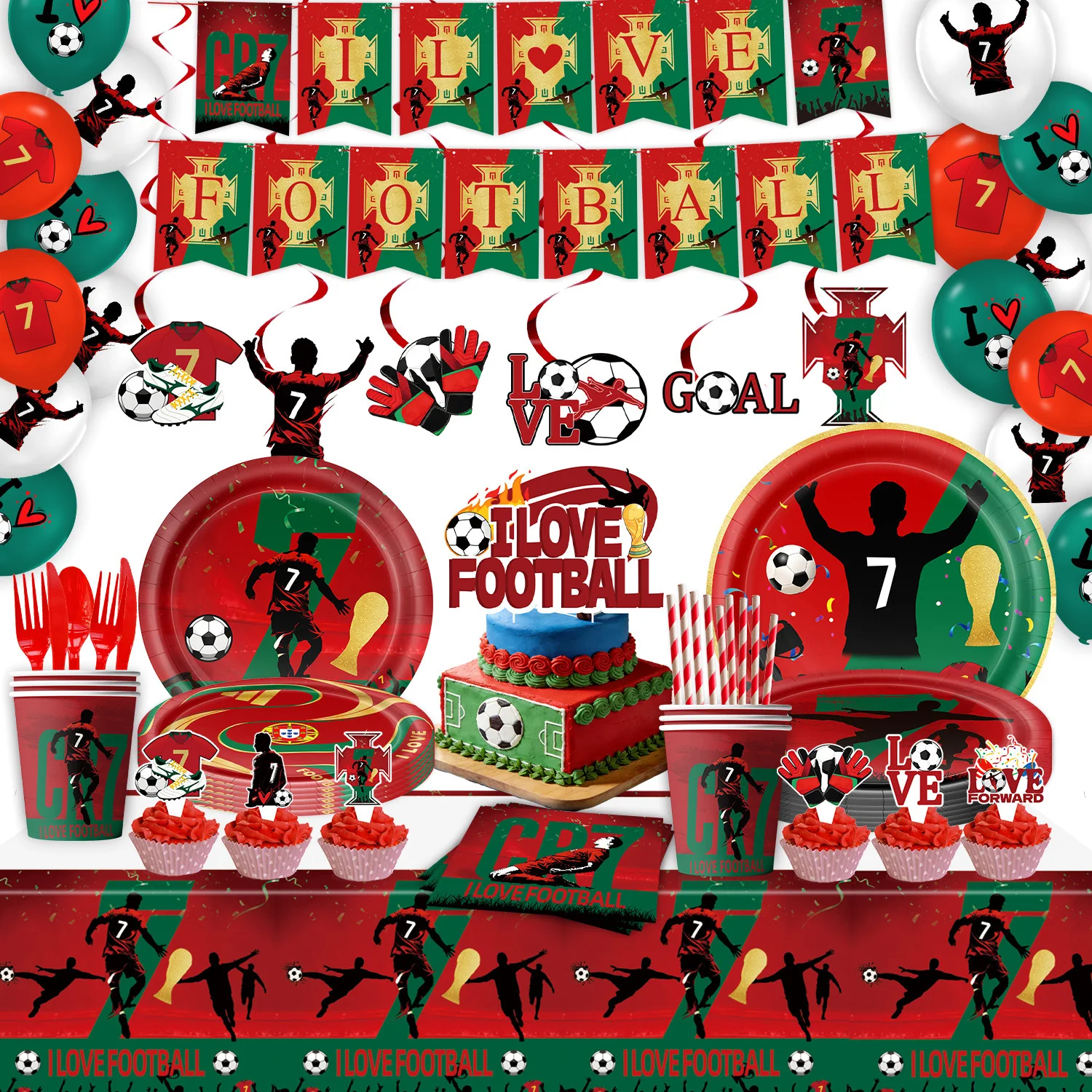2026 cr7 football party decoration tableware paper dish cup napkins tablecover backdrop gift bag soccer star fans parties 2026 CR7 Football Party Decoration Tableware Paper Dish Cup Napkins Tablecover Backdrop Gift Bag Soccer Star Fans Parties 4