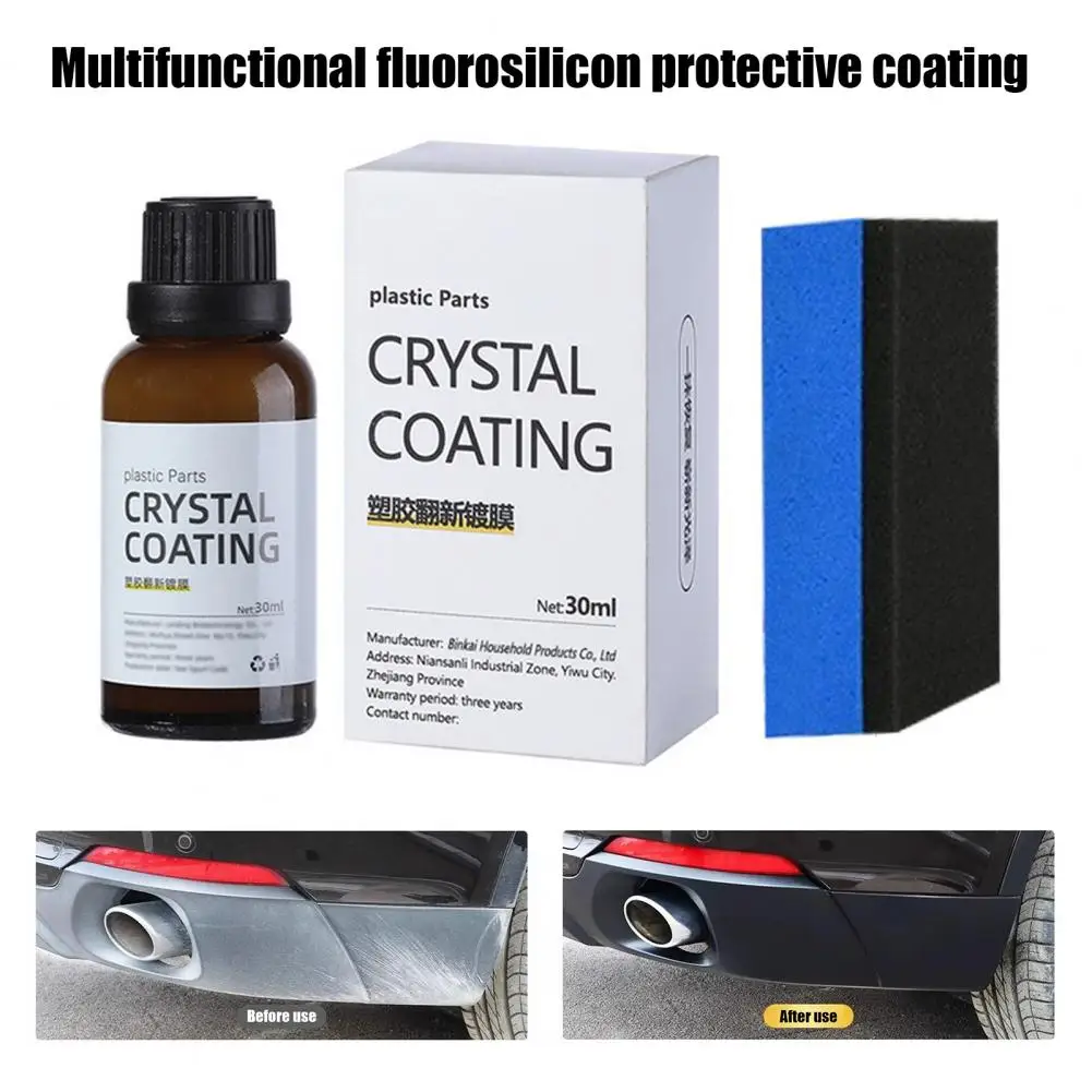30ML Protective Coating Car Plastic Parts Crystal Coating Long Duration High Gloss Waxing Effect Lens Anti-fog Protection Plasti
