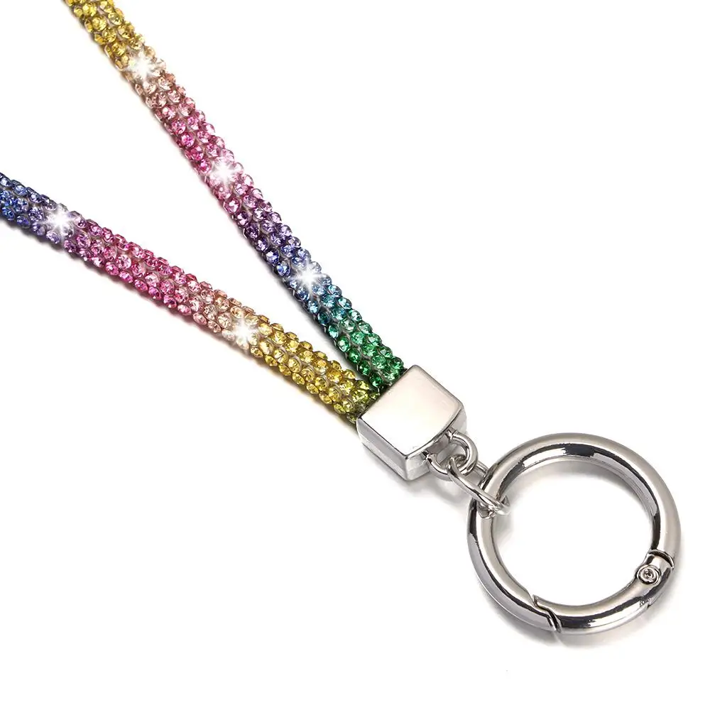 Rhinestone Accessories Glitter Rhinestone Phone Lanyard Diamond Crystal Chain Straps Keychain Hanging Anti-lost Rope