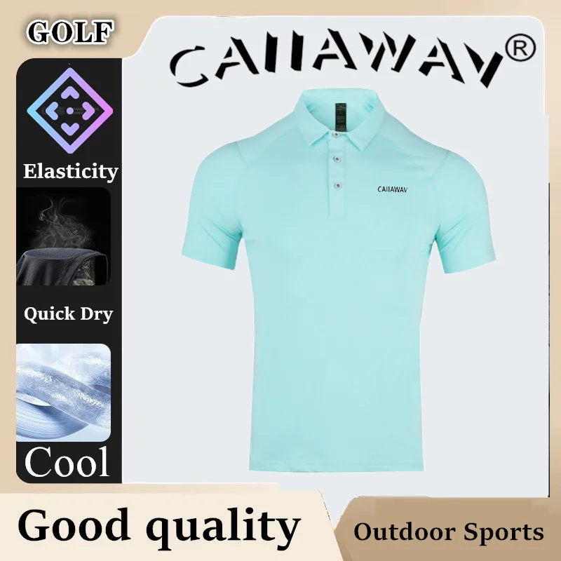 Authentic CAIIAWAV Golf Short Sleeve Men's Top T-shirt GOLF Short Sleeve Men's POLO Shirt Breathable Quick Drying Elastic