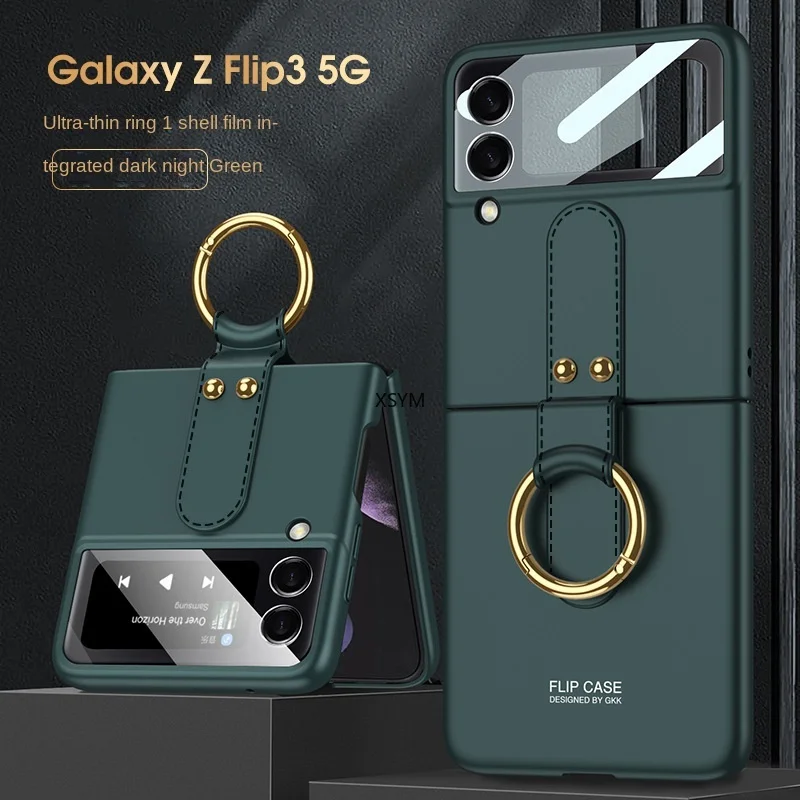 

Suitable for Samsung Galaxy Z Flip3 Mobile Phone Case Ultra Thin Flip3 5g Ring Buckle Folding Mobile Phone Protective Case