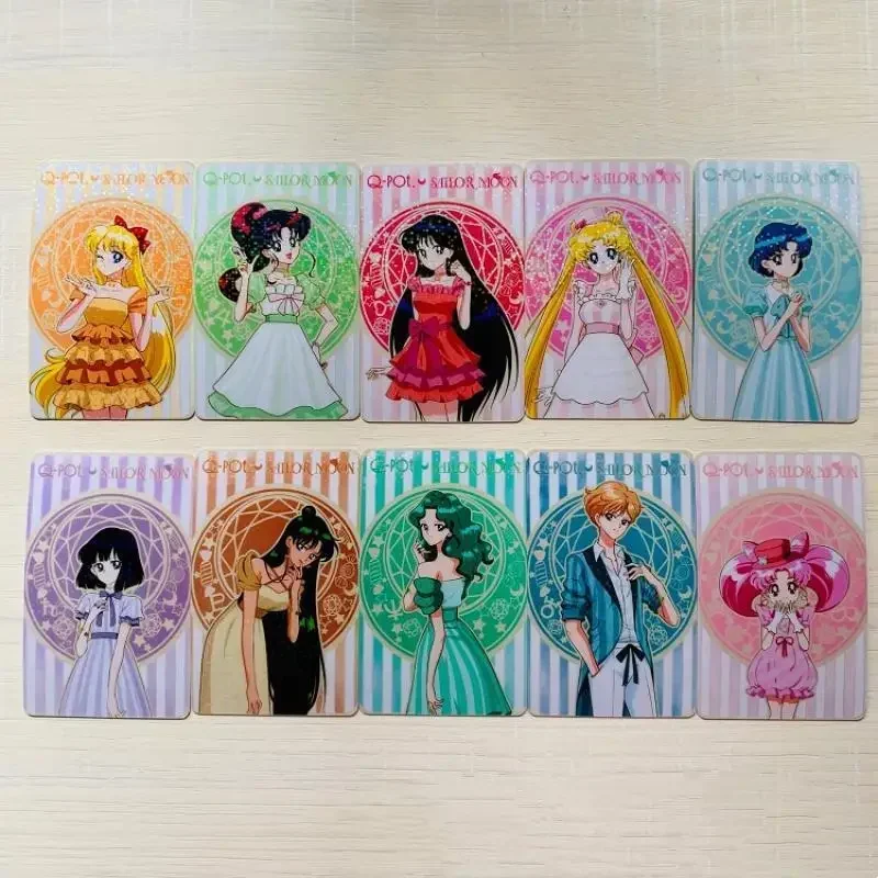 10 Pz/Set Self Made Sailor Moon Sailor Saturn Mizuno Ami Sailor Mars Anime Character Classic Series Collect Crystal Card Sticker