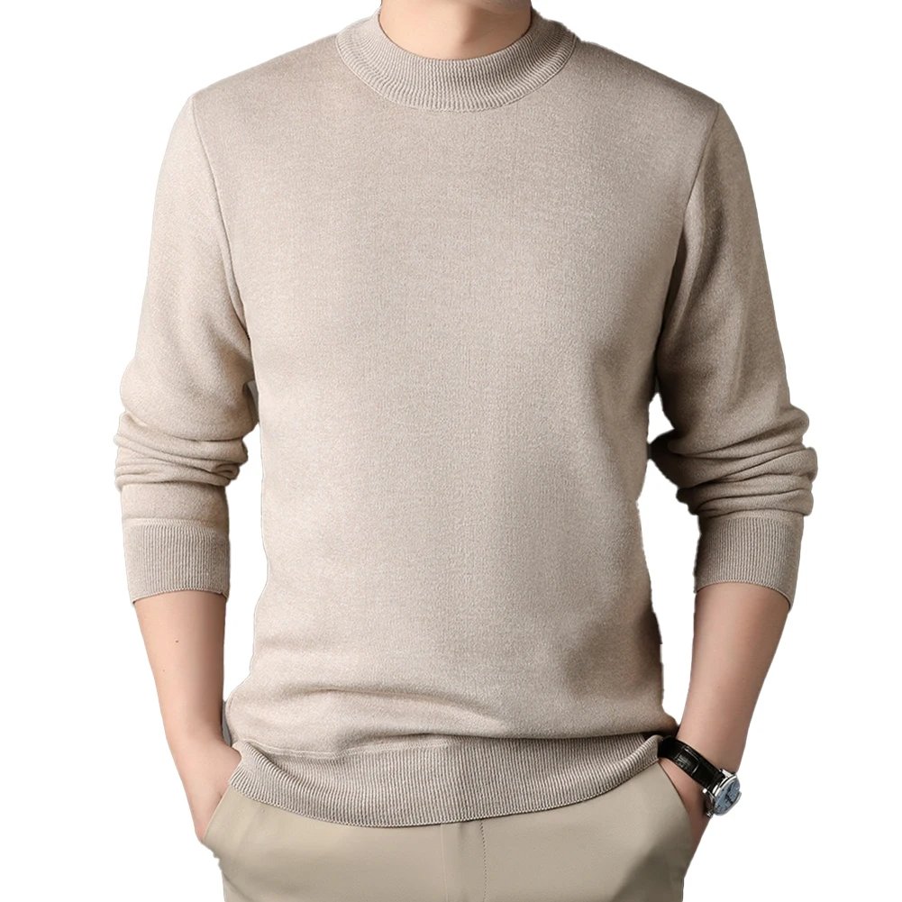 

Men Knitted Jumper Knit Plain O Neck Casual Pullover Sweater Thicken Solid Top Male Clothes Slim Bottoming Pullovers