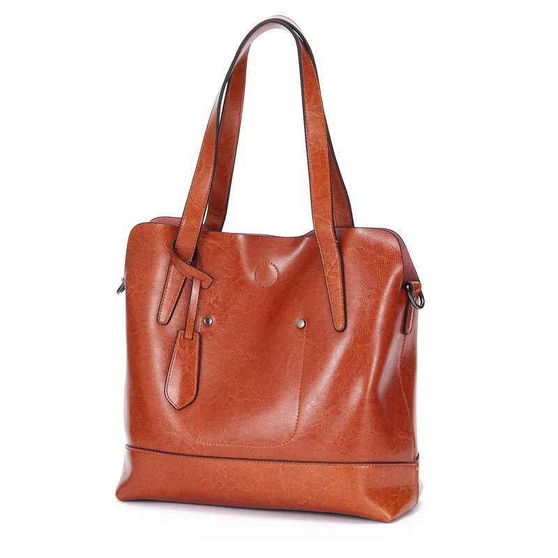 

2023 New Simple Style Cowhide Women's Bag Tote Bag Cowhide Fashion One Shoulder Large Capacity Women's Bag