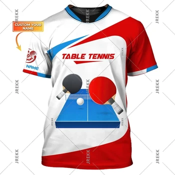 Maglietta da ping pong per uomo Abbigliamento Quick Dry Ping Pong Manica corta O Collo T-shirt Sport estivi Nome personalizzato Tee Top maschile