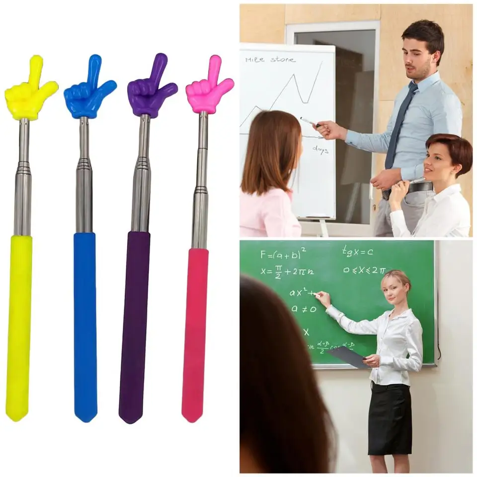 Bagentry 8-Pack Teacher Pointer Sticks - Extendable Hand Pointers For Classroom, Whiteboard, Presentations