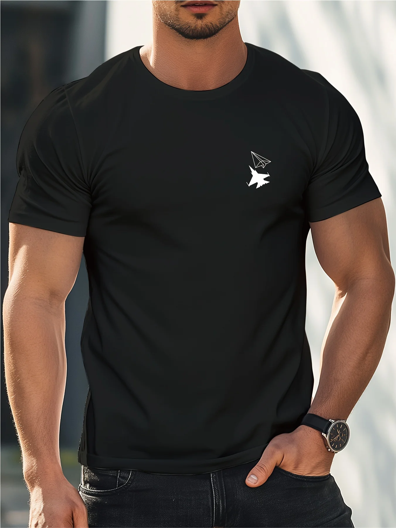 

Paper airplane... Men's T-Shirt with Graphic Print - Comfortable Men's clothing for the summer months