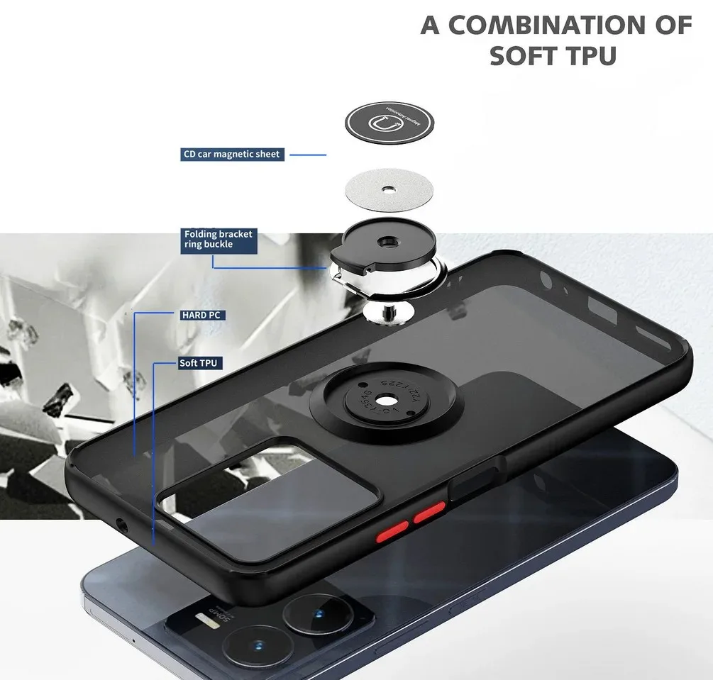 Armor Matte Shockproof Case with Smart Ring Holder Stand