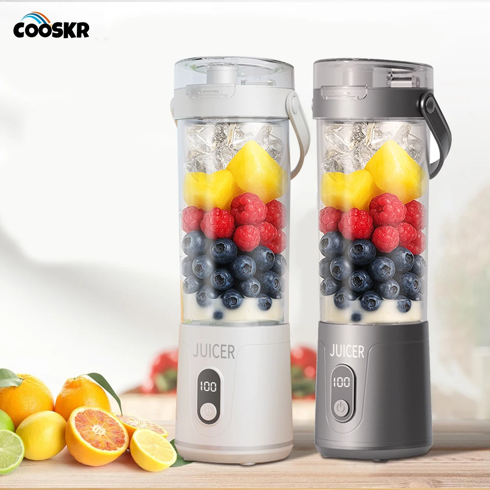 Electric Juicer Mini Portable Smoothie Blender Milkshake Mixer USB Rechargeable Fruits Orange Juice Maker 600ml Juicing Machine 1