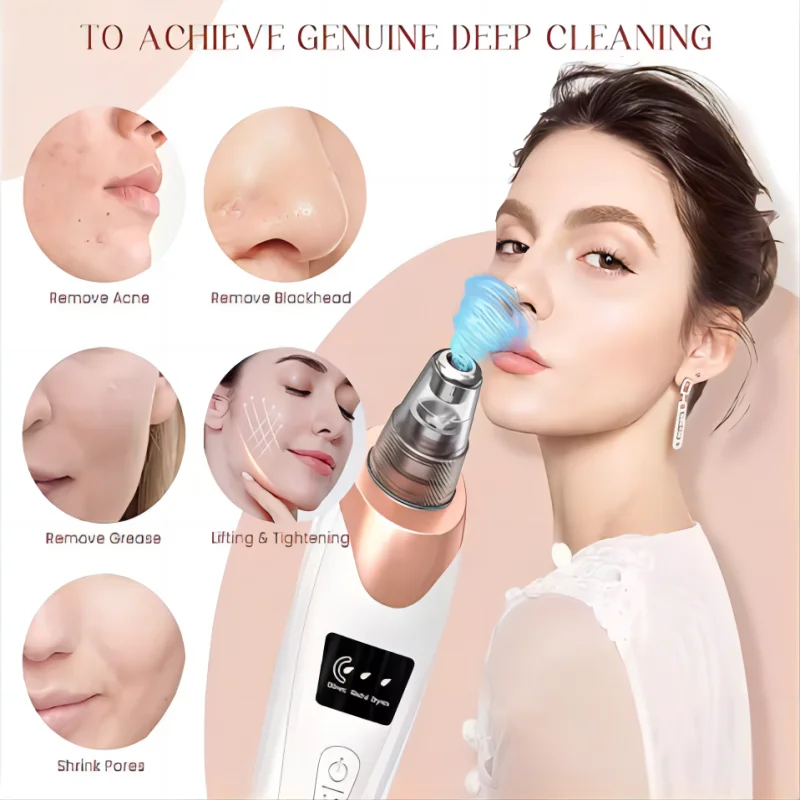 Newest Technology Blackhead Remover Vacuum Pore Cleaner for Face&Nose Blackhead Removal Kit Electric Acne Facial Extractor Tool 2