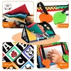 Newborn Tummy Time Mirror Toys 6 12 Months Brain Developmental Baby Mirror Cloth Book High Contrast Black and White Sensory Toys 3