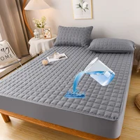 100% Waterproof Cotton Fitted Bed Sheet Anti-mite and Anti-bacterial Mattress Protector Soft Breathable Mattress Cover Washable 1