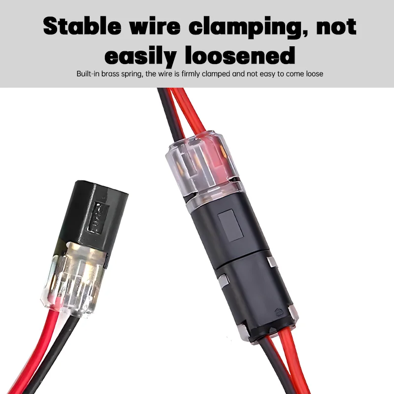 5/10/20/30pcs 2 Pin Cable Wire Connector Terminal Connector Electrical Connectors Plug Double-Wire Plug-in Connector with Locking Buckle