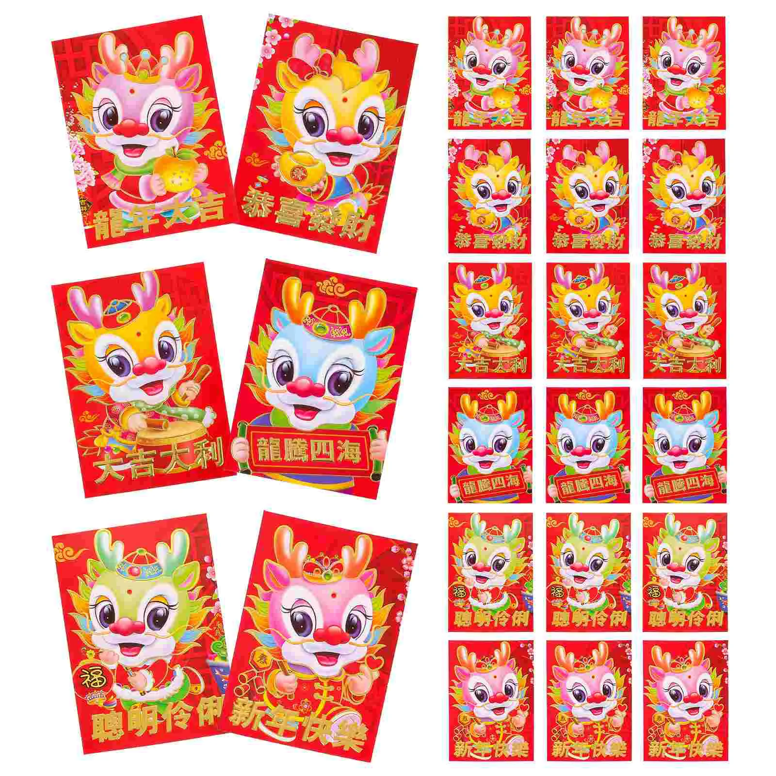 

Chinese Hongbao Red Packet Envelope Year Of The Dragon Money Holder Spring Festival Marriage Birthday Supplies Mixed Style