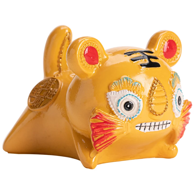 Creative Resin Color Changing Tea Pet Lucky Tiger Statue Tea Figurine Ornaments Can Raise Tea Set Decoration Tabletop Crafts