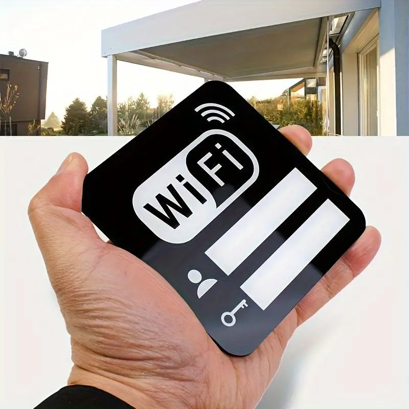 1/5Pcs 공공 장소, 가정, 상점용 아크릴 미러 WiFi 표지판 스티커, 손글씨 계정 및 번호 WiFi 공지판 표지판