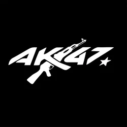 Personalized Creative AK - 47 Vinyl Decal Sticker for Cars, Motorcycles, Laptops, and More (Glossy White)