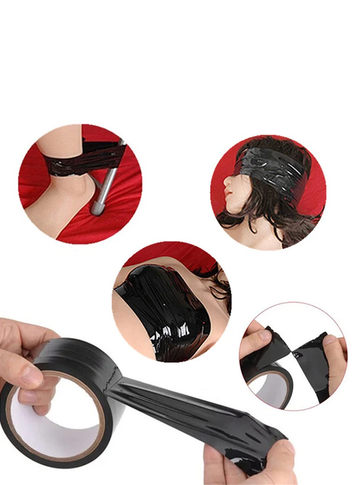 Sex Toys Bondage Tape BDSM Fetish Slave Harness Body Restraint Electrostatic Belt Provocative Alternative Tied Self Adhesive
