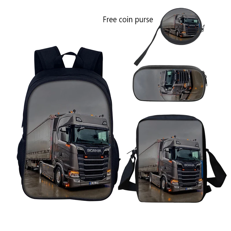 SCANIA Game Anime Children School Backpack Kids pencil bags stationery box laptop mochila children Gifts Three-Piece 3