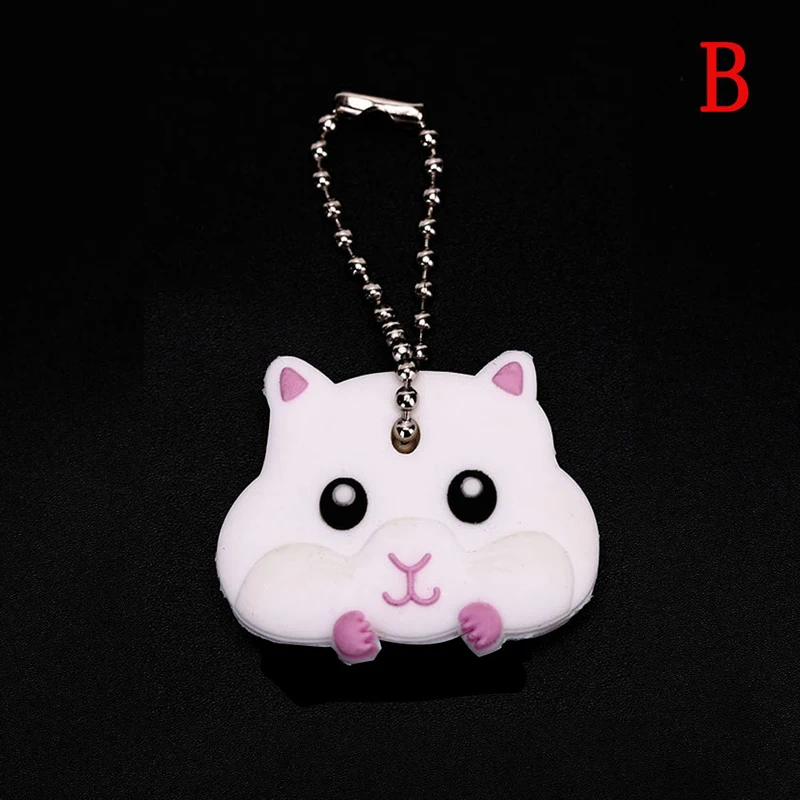 Cat Key Caps, Creative Cute Puppy Pug Cat Key Cover Cap, Key Identifier Caps Animal Key Holder Sleutelhanger PVC Unisex Gift